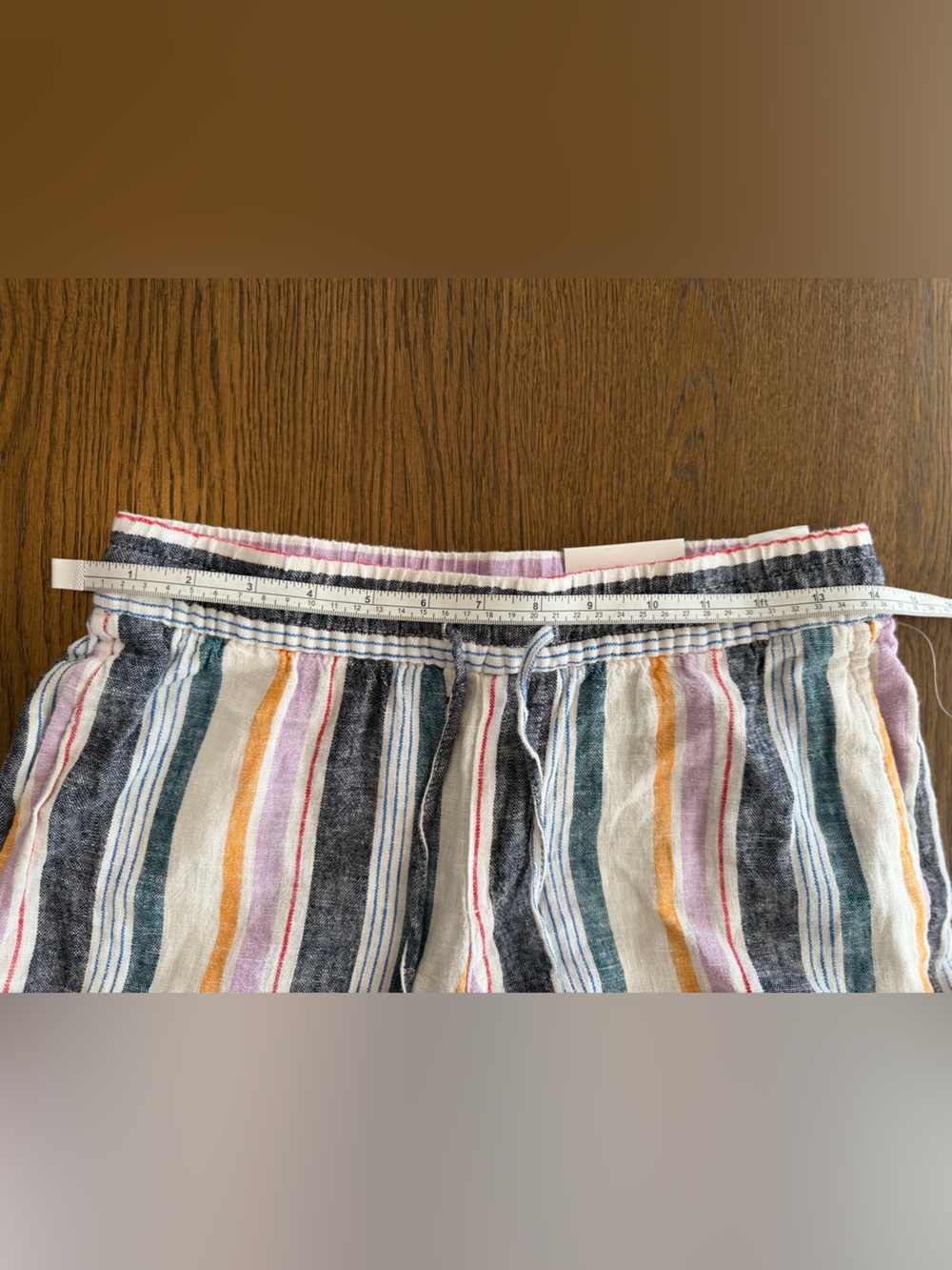 NWT Old Navy High-Waisted Linen-Blend Multi-Stripe Colored Wide-Leg Pants - Picture 3 of 5